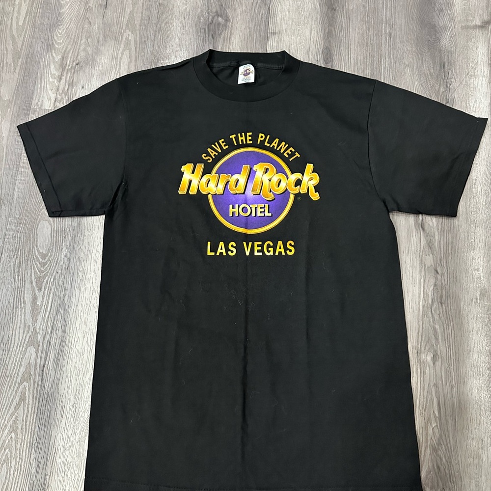 Hard Rock Hotel Las Vegas Black Tee Shirt Size L large Save The Planet